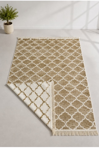 Kilim Paspas Çok Amaçlı Halı Makinede Yıkanabilir Toz Yapmaz Bej