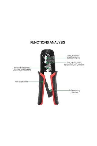 Flybuy 3 Lü Fonksiyonlu Profesyonel Kablo Aleti - Kablo Kesme, Soyma, Kıvırma İçin Kompakt Elektrikçi Ekipmanları