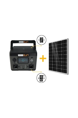 Power Station Taşınabilir Güç İstasyonu 540wh Lityum Batarya,500 W Çıkış Gücü + 160watt Solar Panel