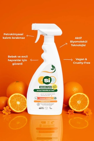 Si Senin İçin %100 Doğal Cam Temizleyici Portakal Yağlı 750 Ml.