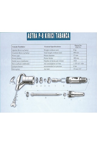 Astra P-8 Havalı Kırıcı Tabanca