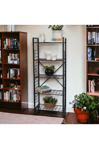 Metal Kitaplık Mutfak Rafı Malzeme Dolabı 5 Raflı Düzenleyici