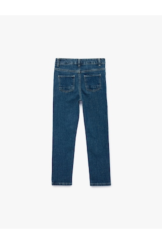 Koton Beli Ayarlanabilir Lastikli Cepli Denim Pantolon Orta İndigo 6skb40006td İndigo