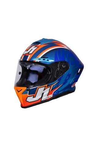 Just1 J-gpr Melandri Replica Kapalı Motosiklet Kaskı Mavioranj Mavi - Turuncu
