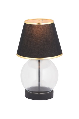 Lampon Siyah Şapkalı Siyah Masa Lambası Modern Tasarım Salon-Yatak Odası Abajur Siyah