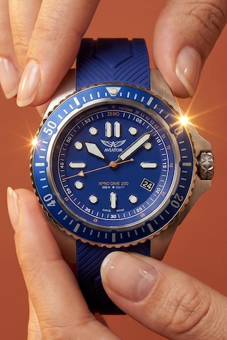 Xpro Dive 200 Erkek Kol Saati 42.8 Mm Safir Cam 20 Atm Mavi Silikon Kayışlı Dalış Saati Siyah - 872508884 Siyah