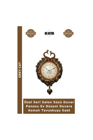 Özel Seri Salon Süsü Duvar Panosu Ev Düzeni Duvara Asmalı Tavuskuşu Saat Diğer