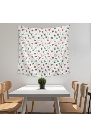 Noel Temalı Kare Duvar Gobleni 59x59 İnç, Oturma Odası, Yatak Odası Ve Genç Odası Süslemesi İçin