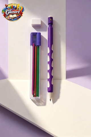 2.0 Mm Renkli Uç Ve Silgi Hediyeli 2.0 Mm Uçlu Kalem Seti 1 Adet Mor