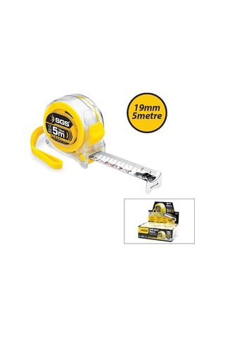 Sgs-2061 Şerit Metre 5mt X 19mt Şeffaf Stoplu - 12'li Paket Diğer