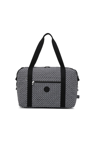 Smart Bags Orta Boy Su Geçirmez Extra Hafif Krınkıl Kumaş El Valizi Ve Spor Çantası Siyah/beyaz