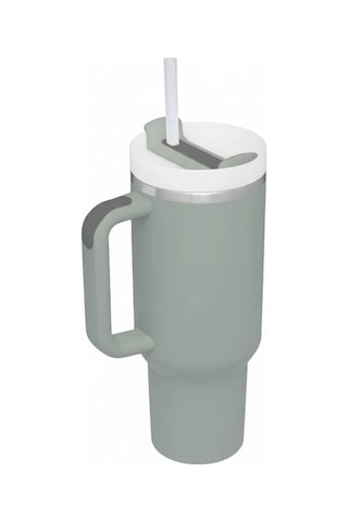 Perlotus 1200 Ml Pipetli Termos Matara Çift Katman Çelik, 6 Saat Soğuk Tutma Sızdırmaz Yeşil