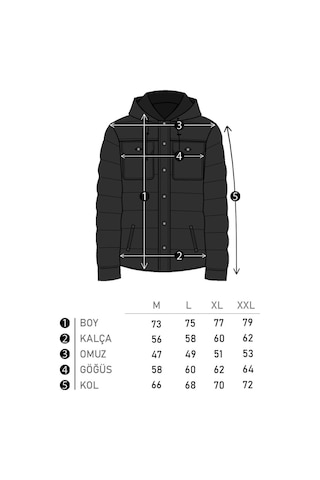 Stil Kombin Çift Göğüs Fermuarlı Su Geçirmez Şişme Mont Pldp 2941 (550815748)