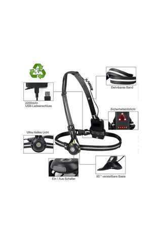 Usb Şarj Edilebilir Led Koşu Lambası - Su Geçirmez - 500 Lümen - Ayarlanabilir Aydınlatma Açısı - Koşu, Balıkçılık, Kamp Ve Benzeri Aktivitelerle Uyumlu Mükemmel Işık Çok Renkli