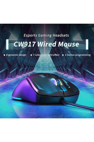 Onıkuma Cw917 Rgb 3600dpı Kablolu Fare Siyah Diğer