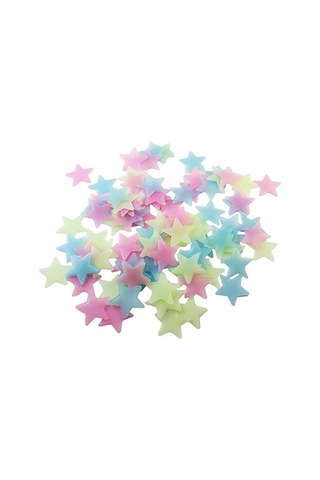 100pcs Ev Dekor Duvar Çıkartmaları Işıltılı Renk Yıldızları Aydınlık Floresan Duvar Çıkartması Fluorescent Green