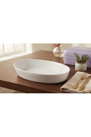 Lumina Oval Porselen Sunum Kabı / Servis Tabağı 16 10 Cm Beyaz
