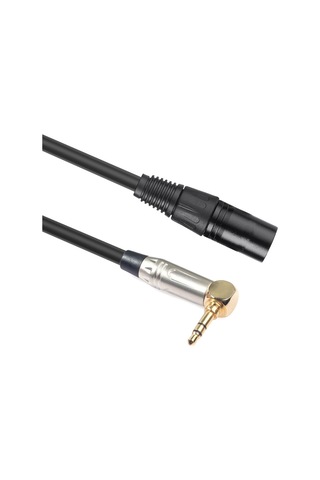 Sones 0,3 M 90 Derece 3,5 Mm Stereo Trs Erkek - Xlr 3 Pin Erkek Ses Kablosu Siyah