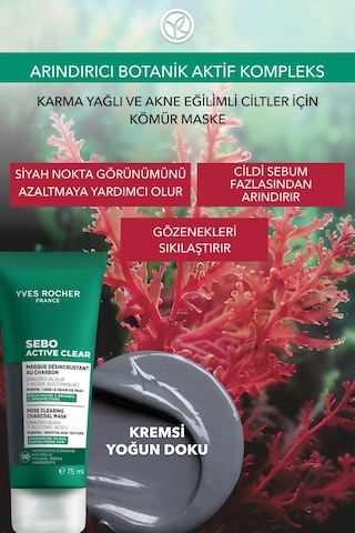 Kömür Bazlı Arındırıcı Maske - Siyah Noktaları Azaltıcı, Süksinik Asit Ve Botanik Kompleks 75ml