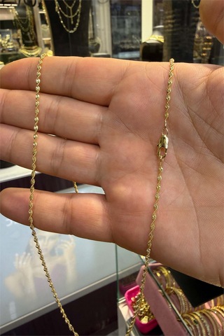 İnce Singabur Zincir 60 Cm Kolye Altın
