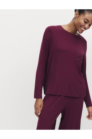 Marks & Spencer Uzun Kollu Pijama Üstü T37003697T Bordo
