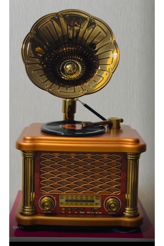 Nostalji Gramafon Radyo,bluetooth Özellikli Nostaljik Radyo Büyük Boy