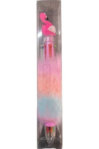 6 Renkli Flamingo Peluş Tükenmez Kalem Çok Renkli
