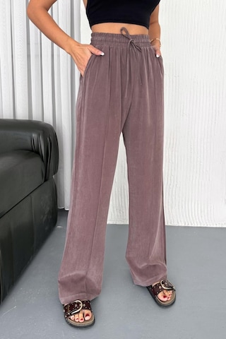 Feela Moda 2007 Bağcıklı Beli Lastikli Modal Çımalı Palazzo Kadın Pantolon Vizon