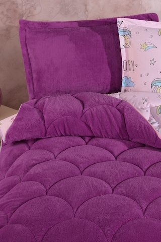 Nordqueen Wellsoft Tek Kişilik Uyku Seti Çift Taraflı Unicorn Pembe