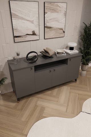 Asra Trend Lüks Konsol Tv Ünitesi %100 Mdf Salon Ve Yemek Odası Ünitesi Knsl02 Koyu Gri
