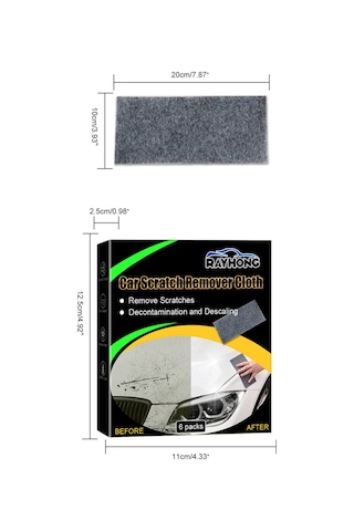 Tenfowee 6 Adet Nano Teknoloji Araba Çizik Temizleme Bezi - Boya Bakımı, Aşınma, Kirlilik Ve Pas Giderici Tıraş Bezi