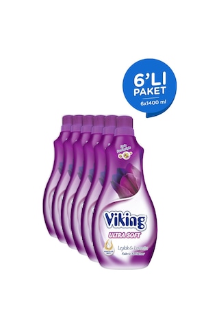 Viking Soft Konsantre Çamaşır Yumuşatıcısı Leylak & Lavanta 6 x 1400 ML