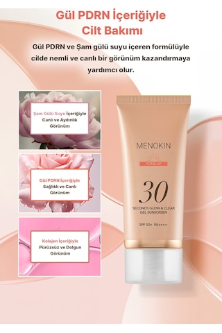 Ton Eşitleyici Jel-krem Dokulu Güneş Kremi Menokın 30 Seconds Glow & Clear Gel Sunscreen Tone Up