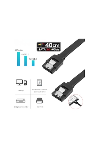Sata 3.0 Data Kablosu 40 Cm 6gb/s Hdd Ve 2.5" Sata Ssd Bağlantı Kablosu 1 Adet