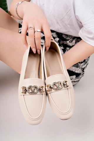 Aymood Kadın Loafer Makosen Casual Tokalı Günlük Ayakkabı Şık Ve Rahat E Nude Cilt Bej