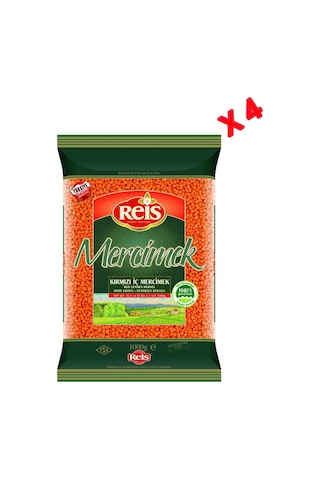 Reis Gıda Kırmızı İç Mercimek 4 x 1 KG
