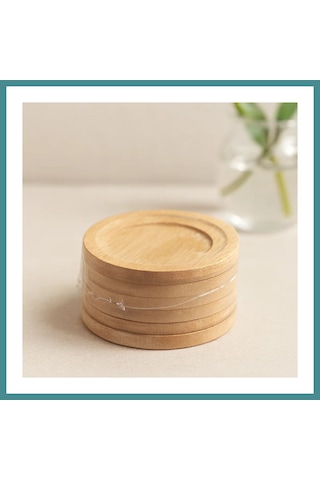 Trendexa Bambu Ahşap Çay Tabağı 6'lı - 9.7 Cm Mac