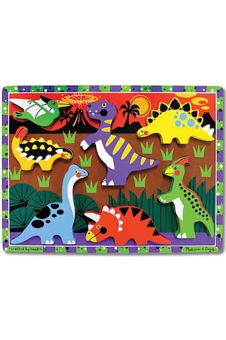 Melissa And Doug Ahşap Tombul Yapboz Dinozorlar
