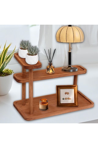 Homyl Masaüstü Düzenleyici Rustik Çok Amaçlı Kozmetik Kiler Koyu Kahverengi