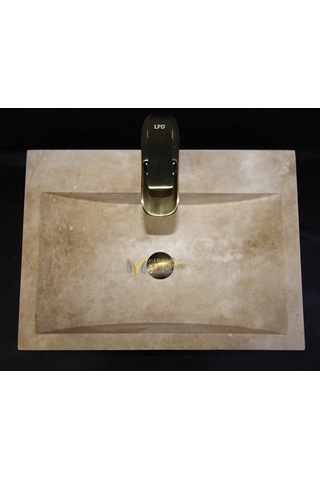 Traverten Dikdörtgen Batarya Çıkışlı Lavabo