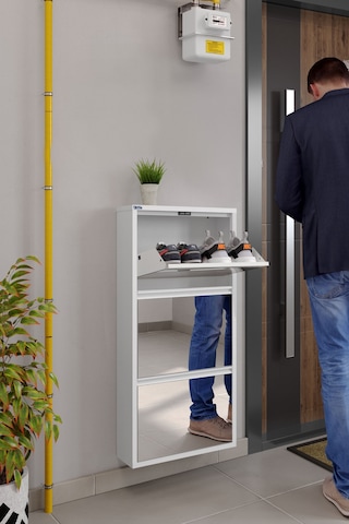 Ceha 3'lü Metal Ayakkabılık Kar Beyaz/Aynalı K.AYK-3/A/P9003