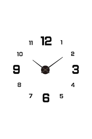 Lemestar Siyah Akrilik 3d Dijital Işıklı Duvar Saati - 60-90cm, Ev Dekoru, Delme Yok, Dıy Montajlı Fonksiyonel Saat Renkli