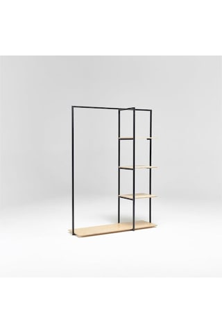 Ararat Siyah Metal Ahşap Askılık Siyah