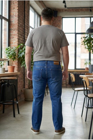 Little Cup Jeans Co Erkek Likralı Esnek Mavi Battal Beden Kot Pantolon