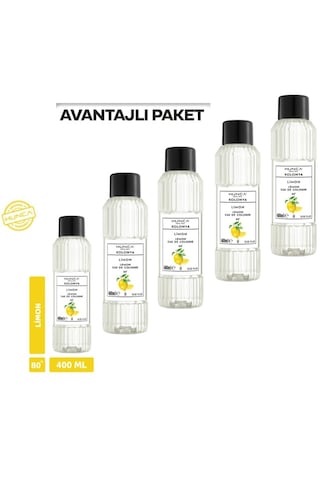 Hunca 80 Derece Limon Kolonyası Pet Şişe 5 x 400 ML