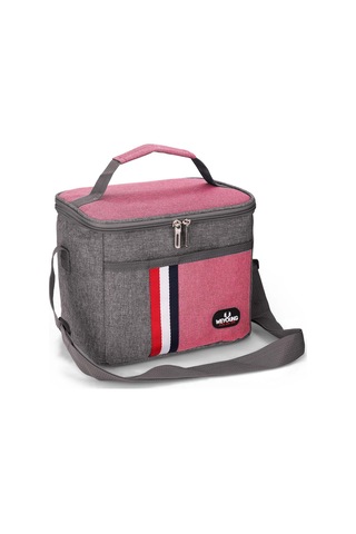 Neevoyu 8l Kapasiteli Isı Saklama Çanta - Aluminyum Folyo Içli, Su Geçirmez, Elden Taşınabilir, Piknik Ve Ofis İçin Turuncu-pembe Büyük Boy Pembe