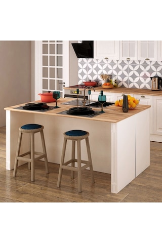 180 Cm Sherry Ada, Modern Mutfak Adası, Mutfak Yemek Masası, Bar Masası, Çok Amaçlı Çekmeceli Ada Beyaz