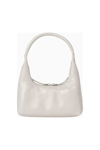 Marge Sherwood Mini Hobo Omuz Çantası, Açık Pastel Gri Deri İle Zarif Günlük Şıklık Açık Gri