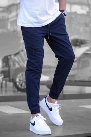 Madmext Lacivert Fermuar Detaylı Paraşüt Jogger Pantolon Lacivert