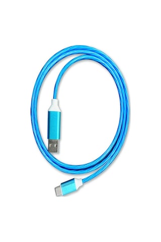 İthink K80C Usb To Type-c Led Işıklı Kablo Mavi